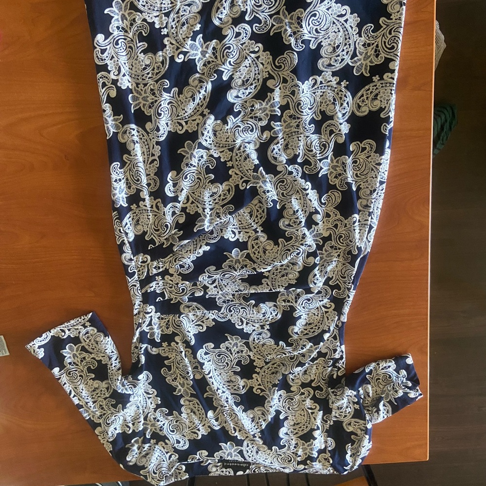 Navy and white lace dress